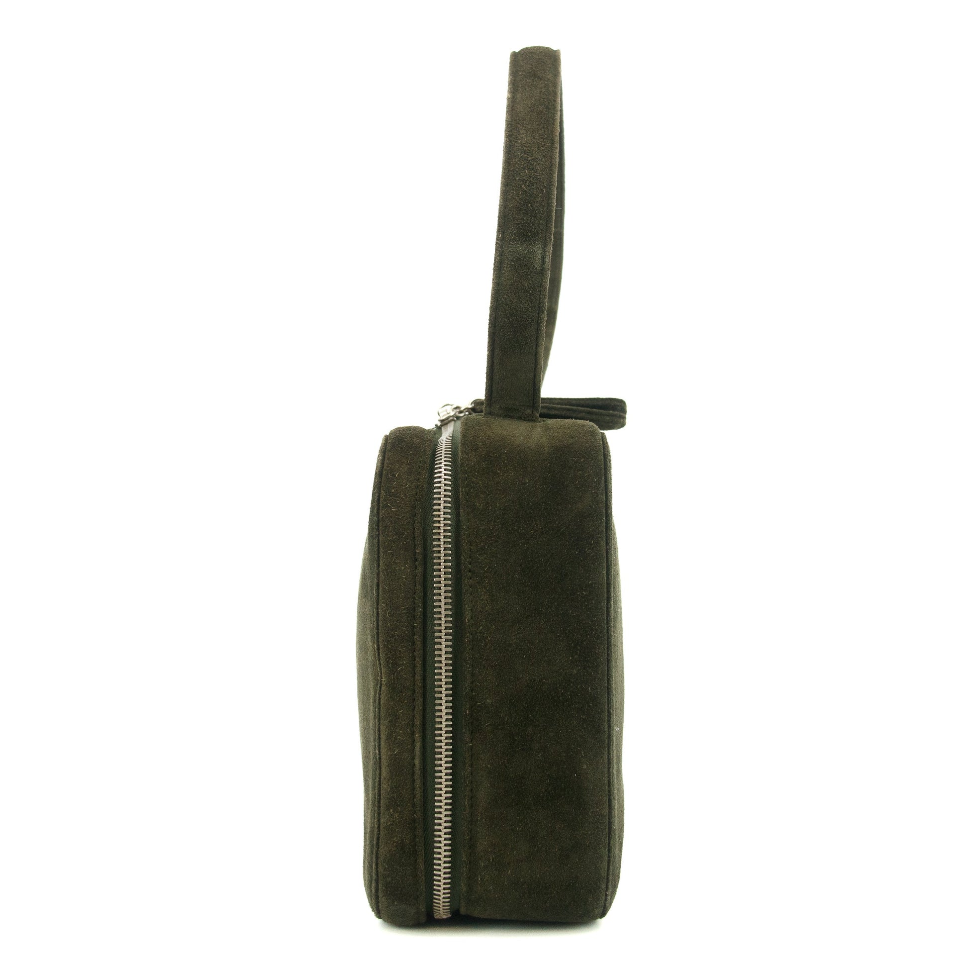 Chanel CC Square Greeen Suede Leather Vanity Bag #5757
