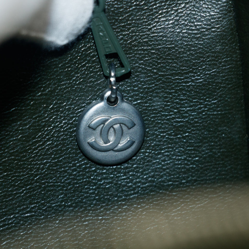 Chanel CC Square Greeen Suede Leather Vanity Bag #5757