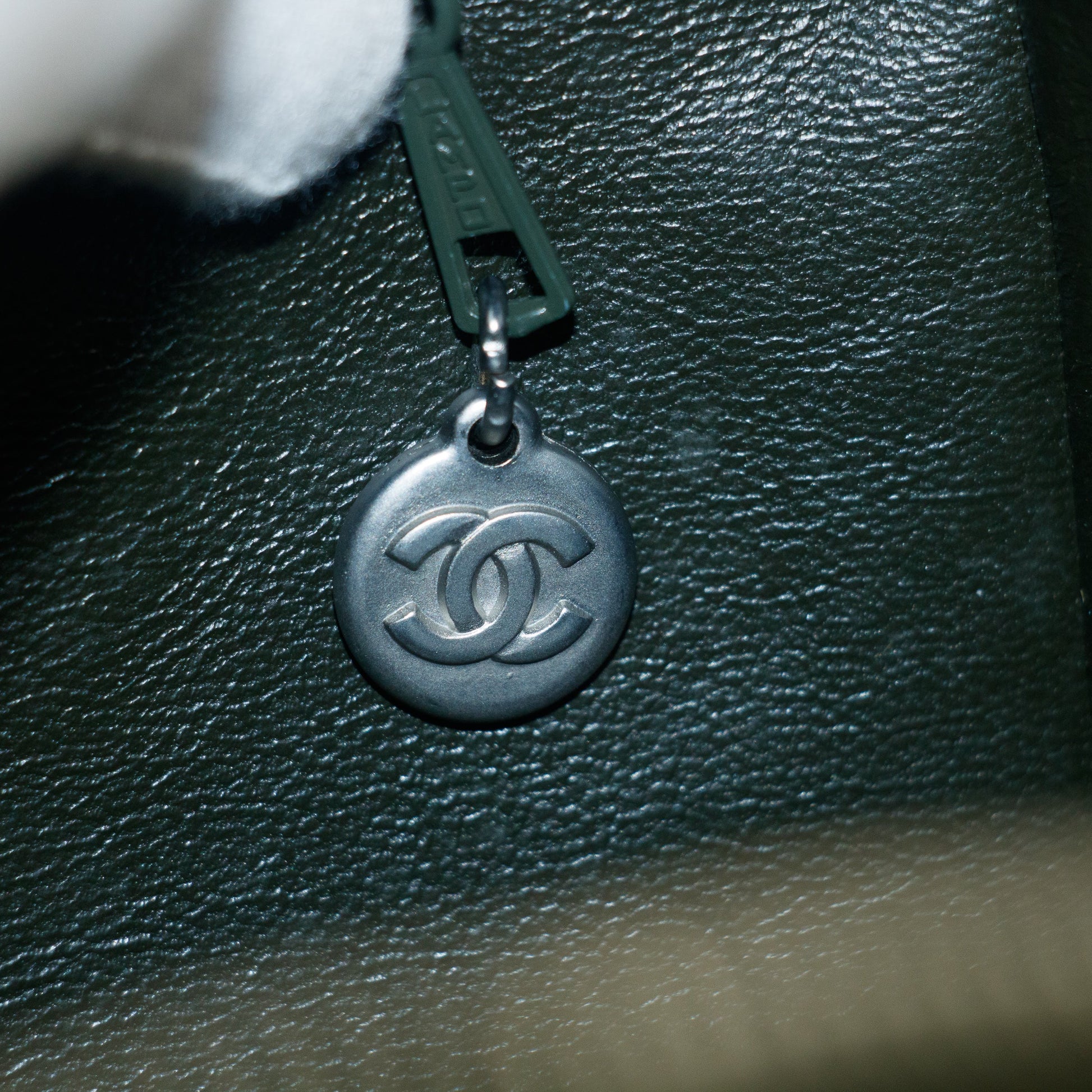 Chanel CC Square Greeen Suede Leather Vanity Bag #5757