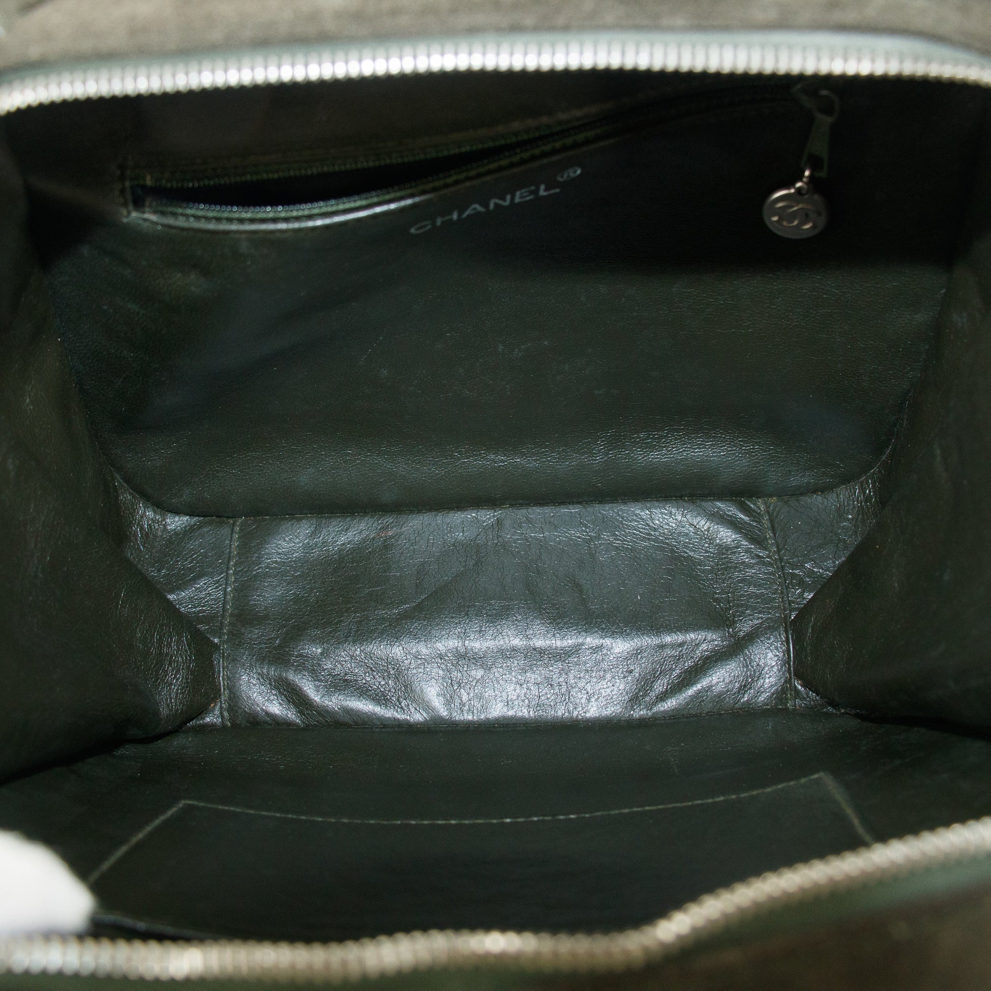 Chanel CC Square Greeen Suede Leather Vanity Bag #5757