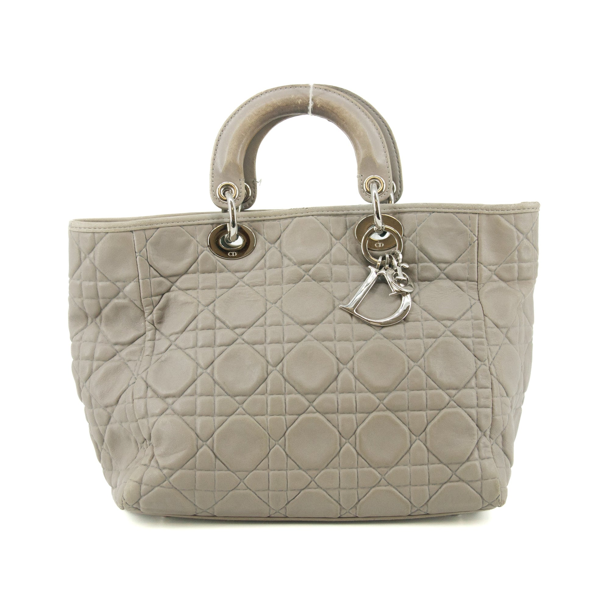Christian Dior Lady Dior Grey Leather Tote Bag #5764