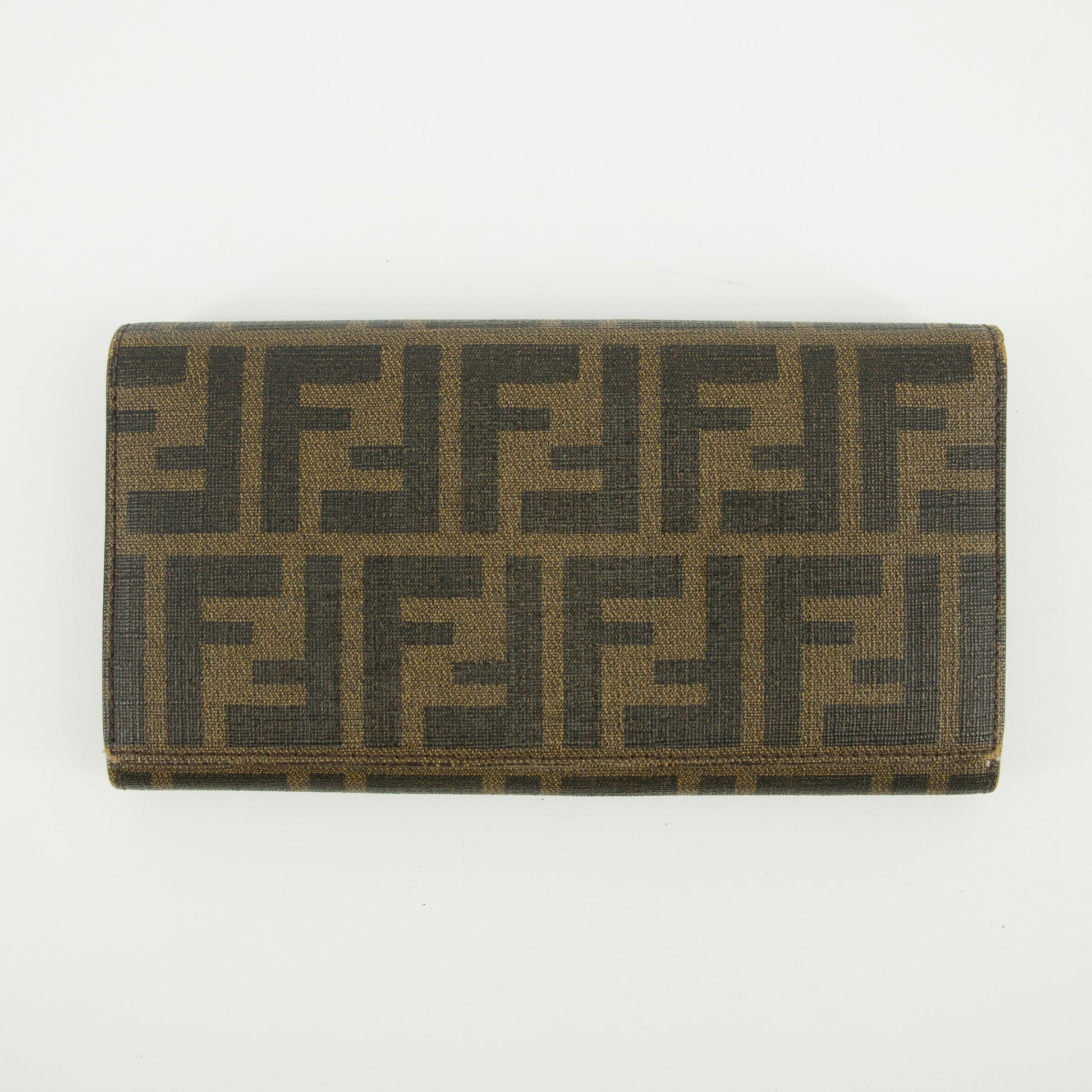 Fendi Monogram Canvas Brown Zucca Long Wallet #5766