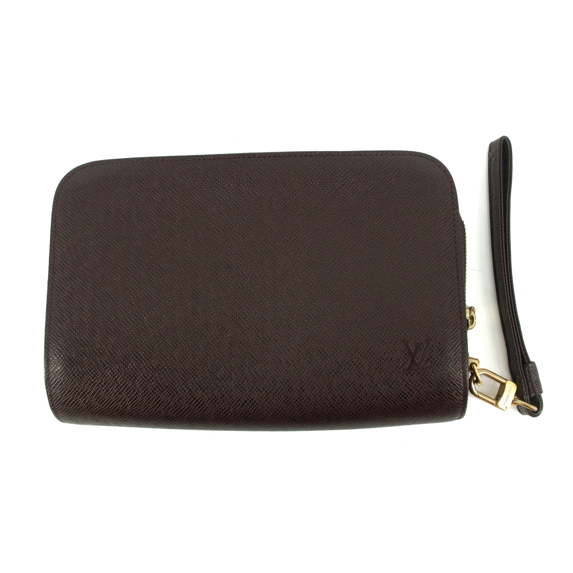 Louis Vuitton Taiga Brown Leather Wrist Bag #5794