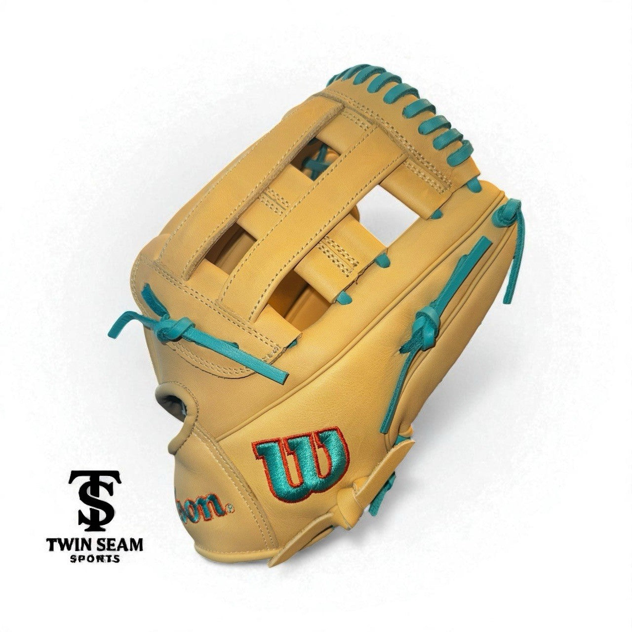 Wilson A1000 DW5 12" Baseball Glove - RHT - Golden Glow With Teal Flow!