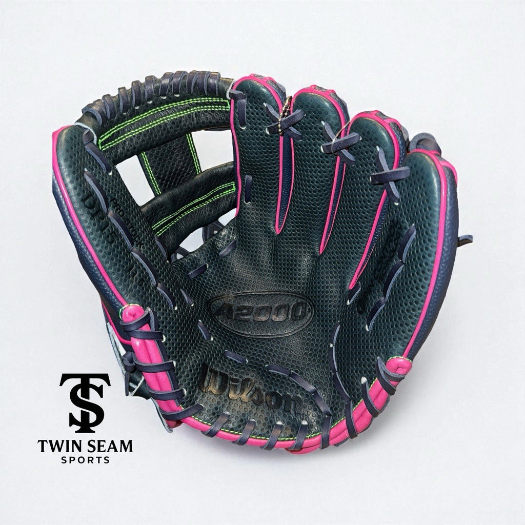 Wilson A2000 DP15 - 11.5” Infield Baseball Glove – Navy / Neon Pop