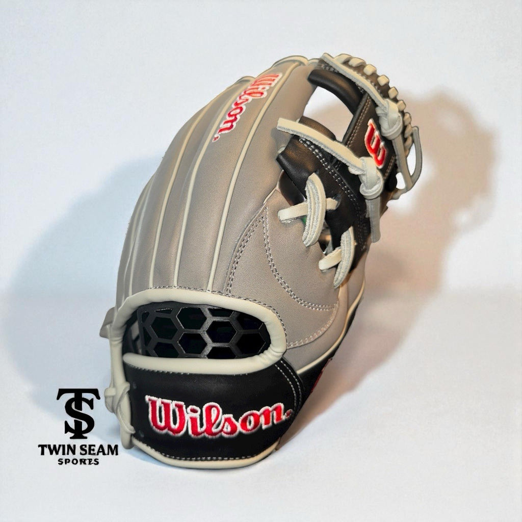 Wilson A1000 11.75” 1787 Infield Baseball Glove – Grey/Black/Red