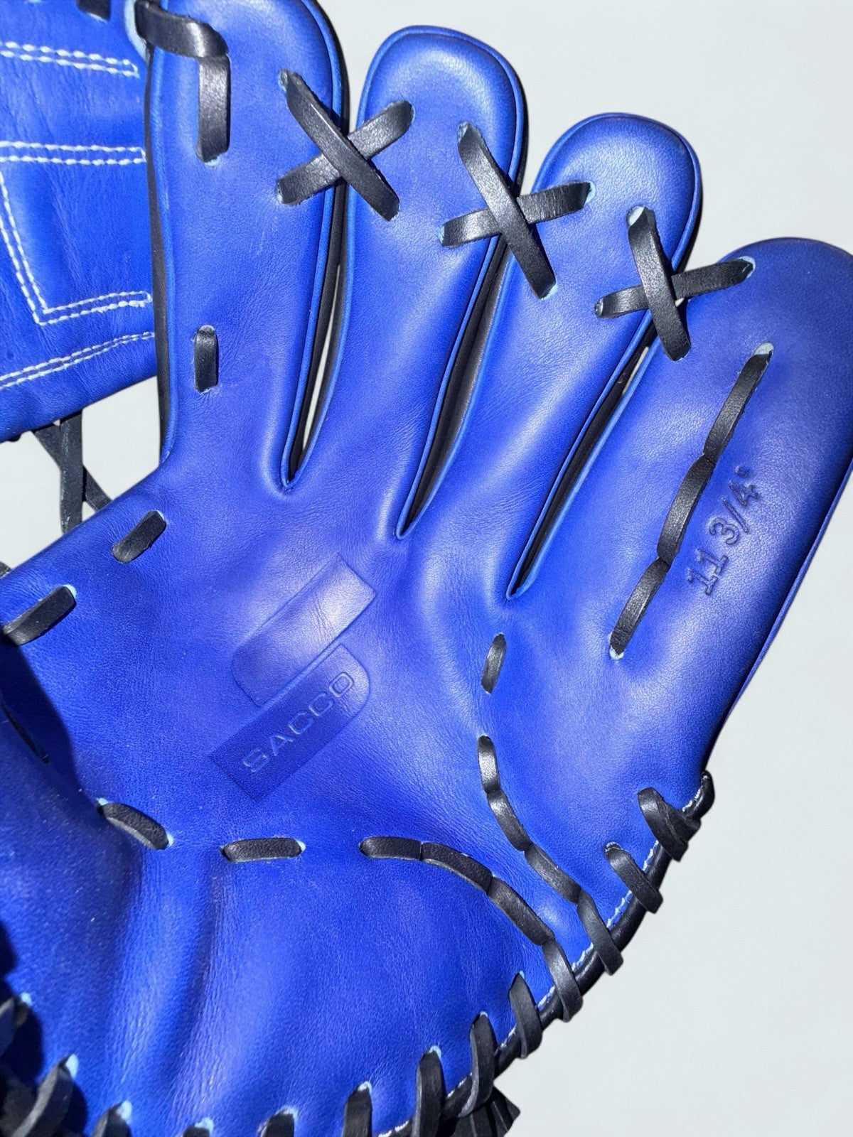 SACCO 11.75” Japanese Kip Leather Infield Glove RHT New w/o Tags -  Blue & Black