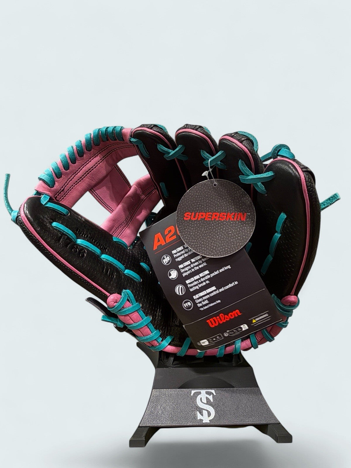 Wilson A2000 1786 Spin Control SuperSkin 11.5” Black Pink Teal RHT NWT