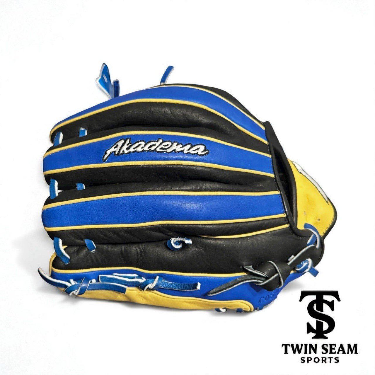 Akadema Torino 11.5” Baseball Glove – Black/Gold/Royal Blue
