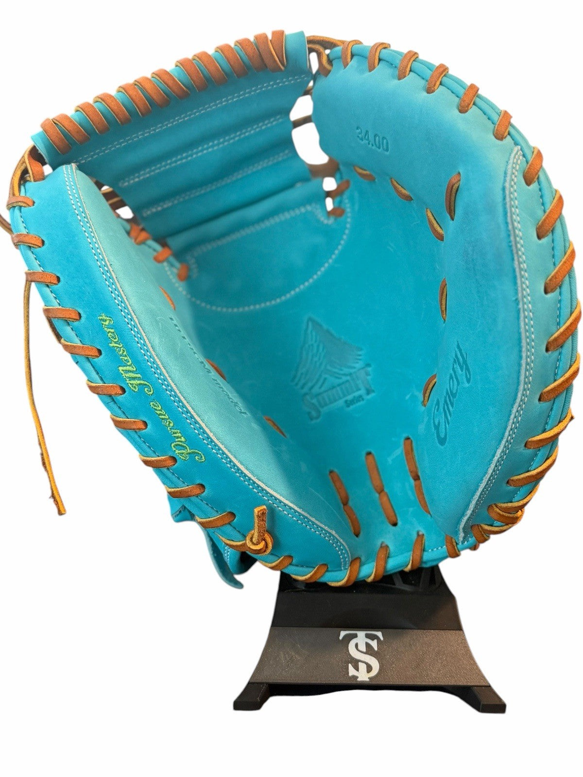 Emery Summit Series 34” Catcher’s Mitt Turquoise Tan Leather Baseball Glove New