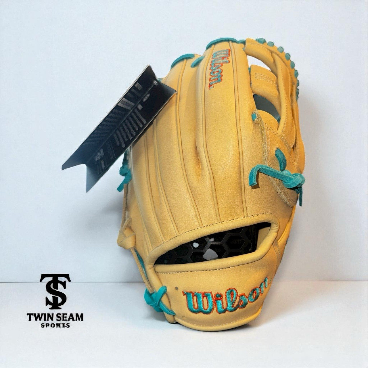 Wilson A1000 DW5 12" Baseball Glove - RHT - Golden Glow With Teal Flow!