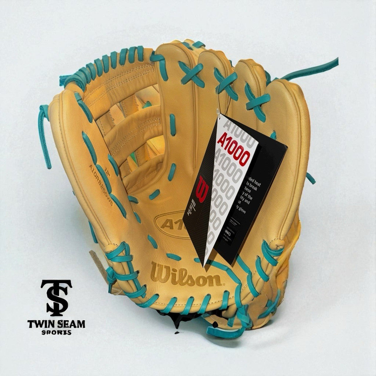 Wilson A1000 DW5 12" Baseball Glove - RHT - Golden Glow With Teal Flow!