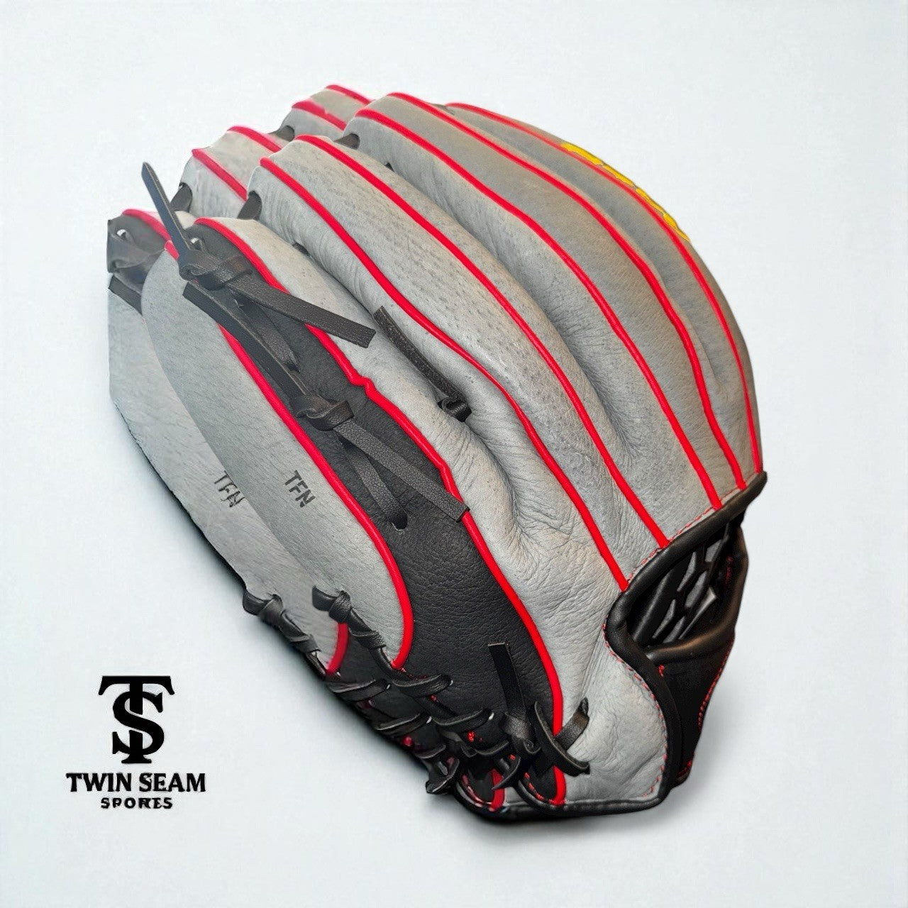 Wilson A450 11.5" Infield Baseball Glove - Grey / Black / Red - Youth / Teen