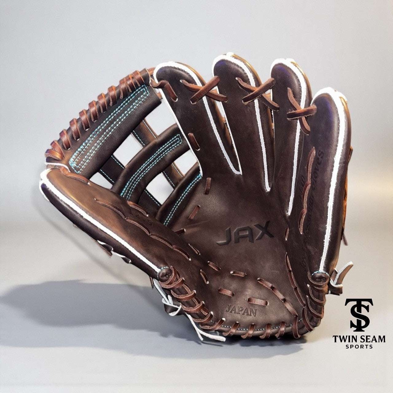 Jax Athletics Japan Kip Glove. RHT. LJ-10, Chocolate/Aqua 12.5” Free Shipping