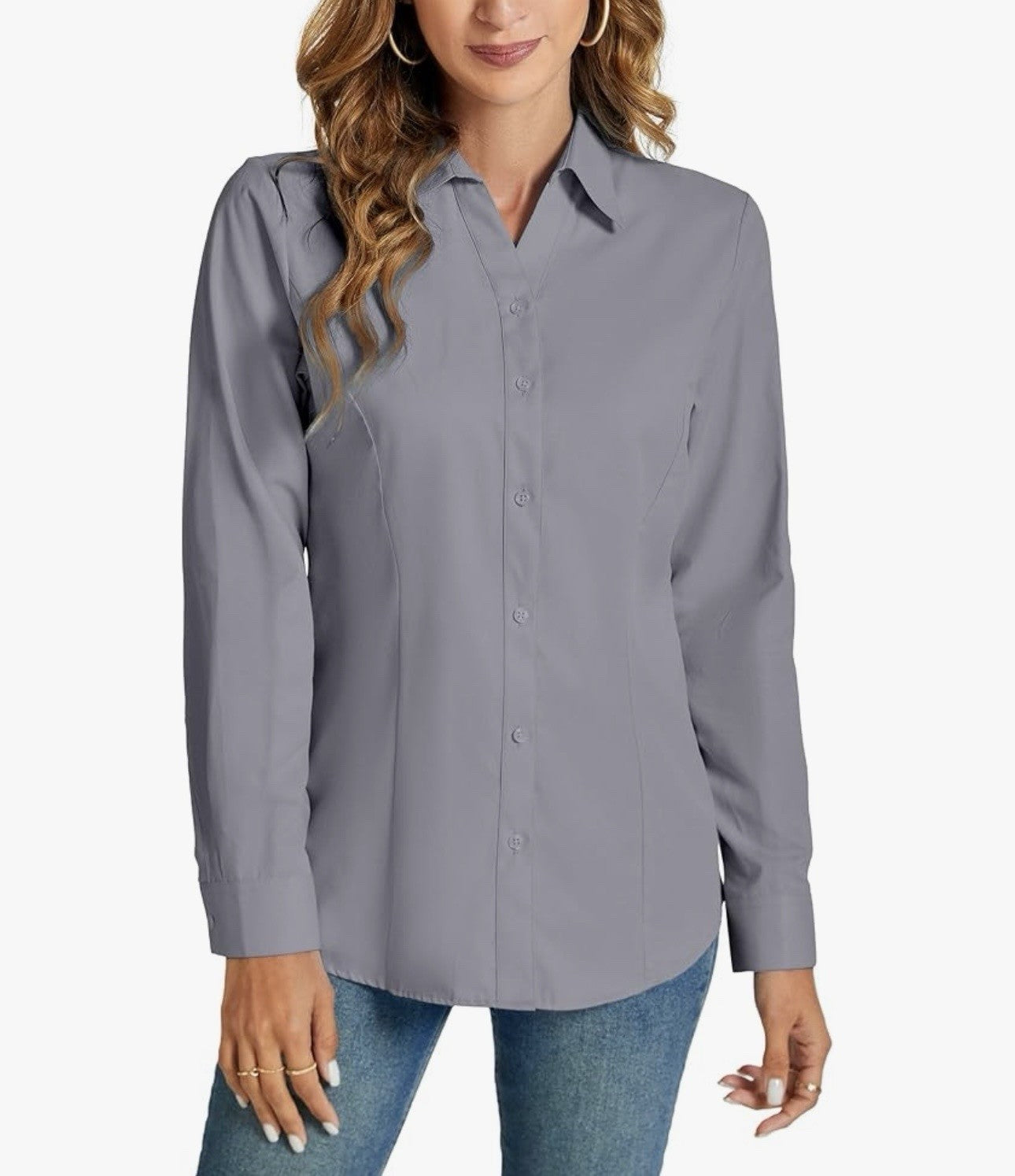 Hocaies - Women’s Button Down Business Casual Blouse