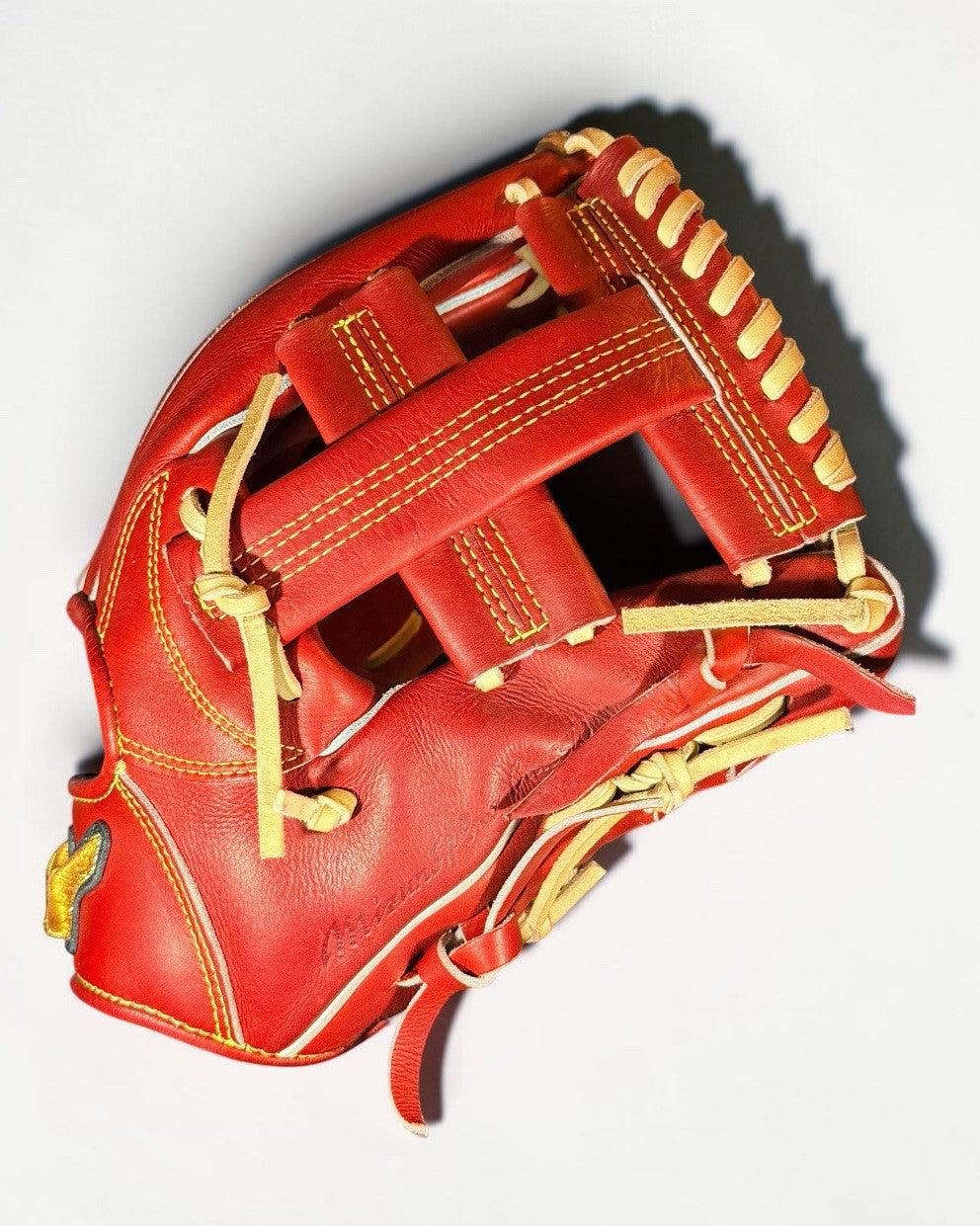 Mizuno Pro Classic HAGA JAPAN 11.5” Infield Baseball Glove RHT Red Tan Preowned