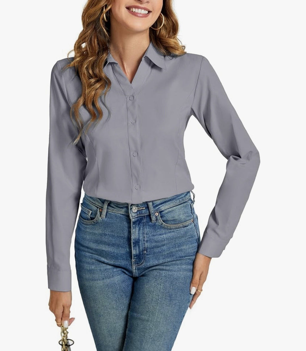 Hocaies - Women’s Button Down Business Casual Blouse