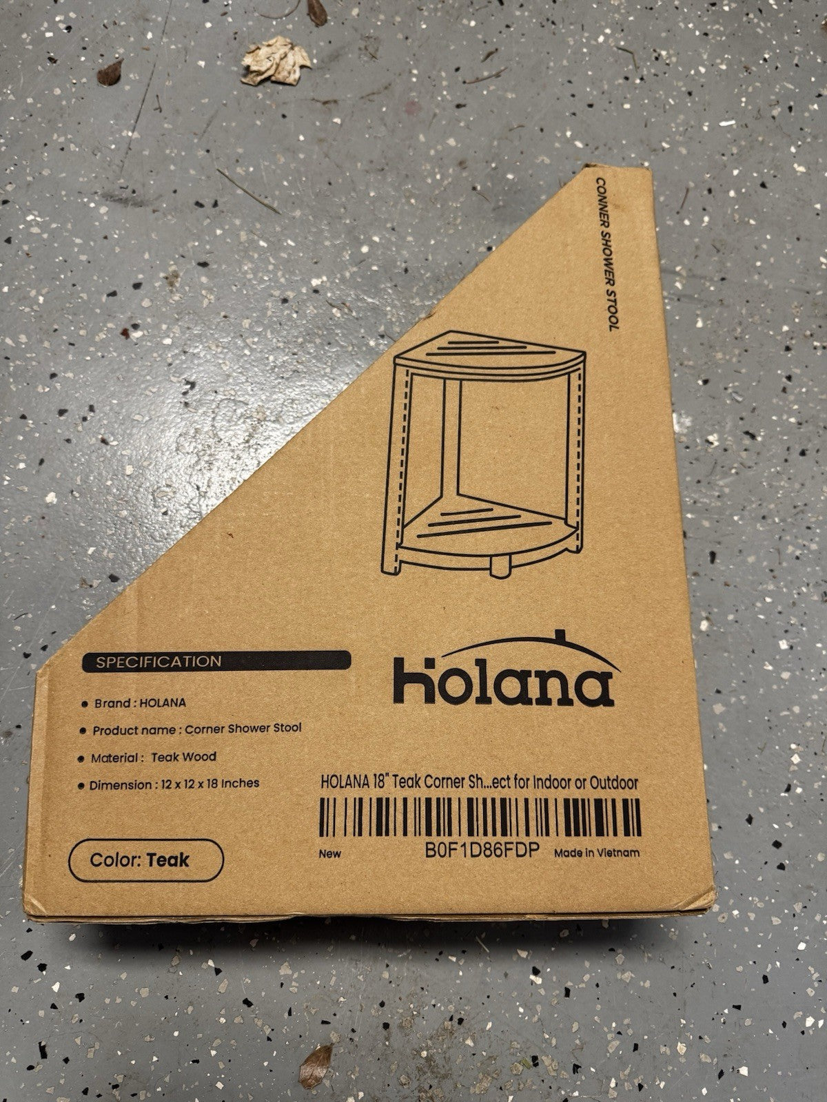 Holana 18” Teak Corner Shower Stool