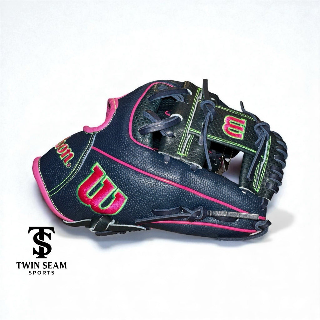 Wilson A2000 DP15 - 11.5” Infield Baseball Glove – Navy / Neon Pop