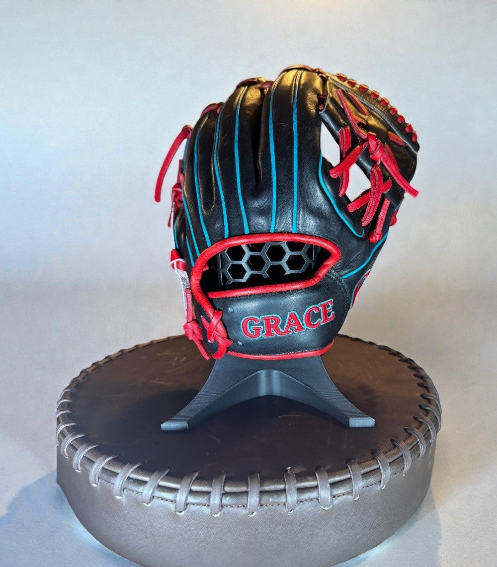 Grace Gloves 11.25” Infield Glove – Black / Red / Teal – Brand New