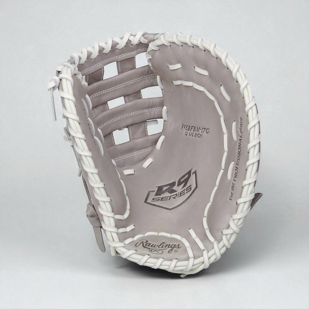 NWT Rawlings R9 12.5" Fast Pitch First Base Glove Grey Right Hand Throw