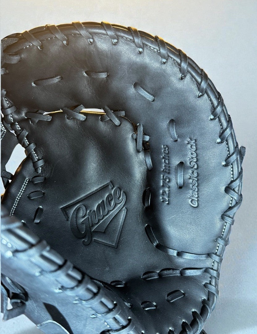Grace Gloves 12.75” First Base Mitt – All Black – Brand New – Premium Leather