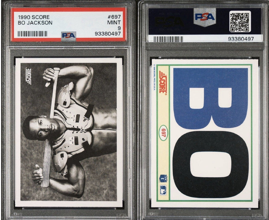 1990 SCORE BO JACKSON BASEBALL / FOOTBALL CARD PSA 9 MINT #697