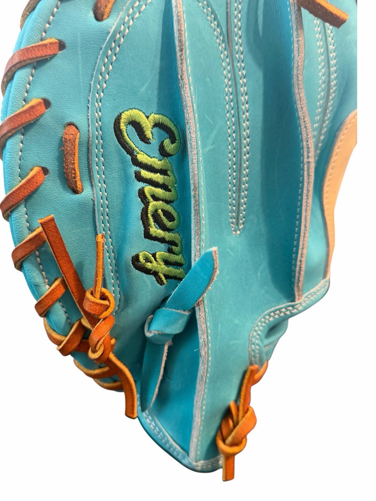 Emery Summit Series 34” Catcher’s Mitt Turquoise Tan Leather Baseball Glove New