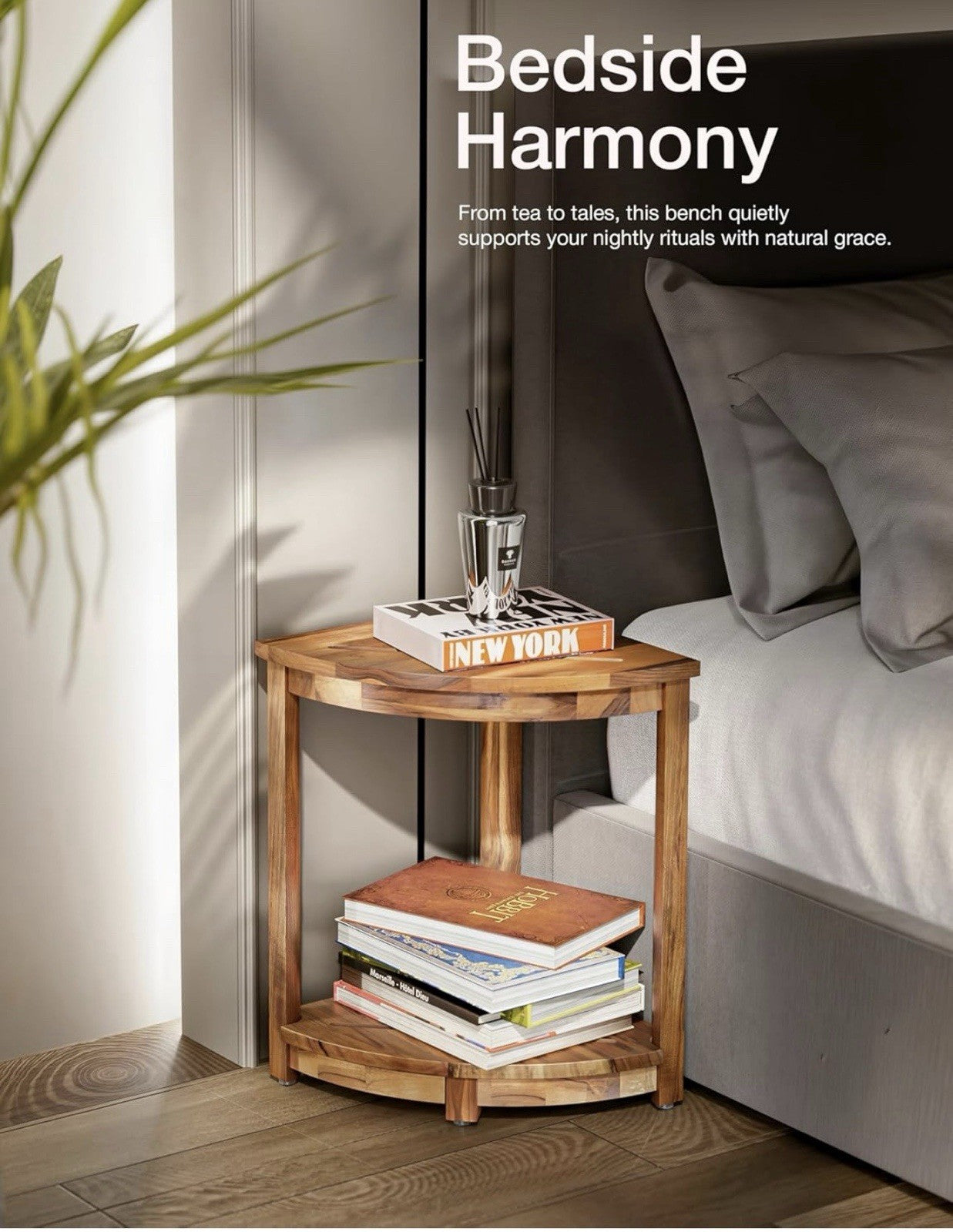 Holana 18” Teak Corner Shower Stool