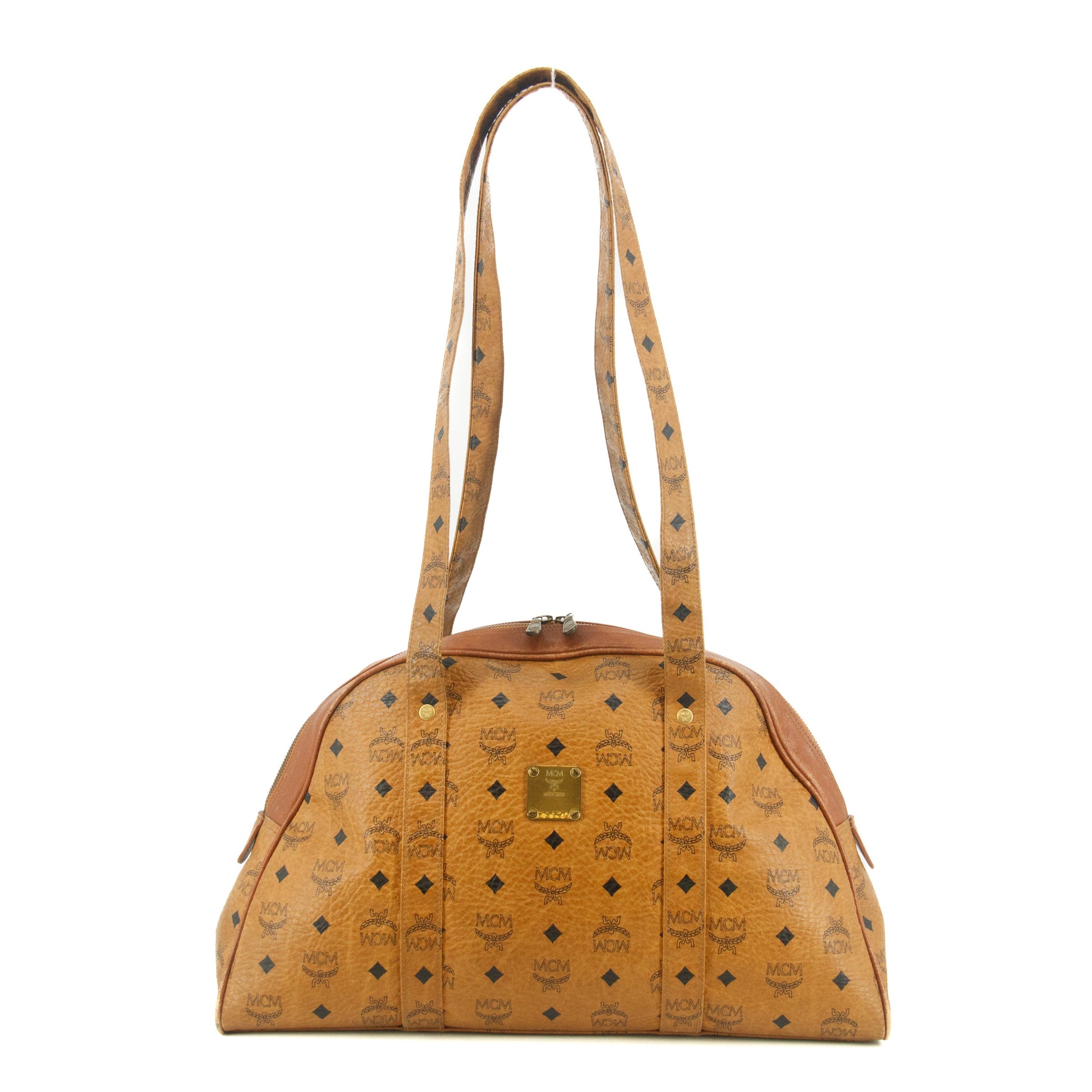 MCM Monogram Leather Brown Shoulder Bag #5804