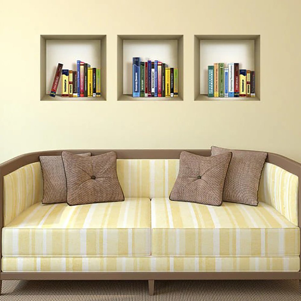 Set of Three Talla Niche 3D Square Peel and Stick Wall Decals
