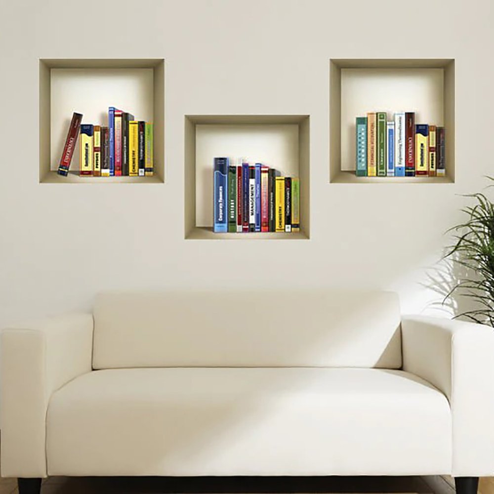 Set of Three Tina Niche 3D Square Peel and Stick Wall Decals