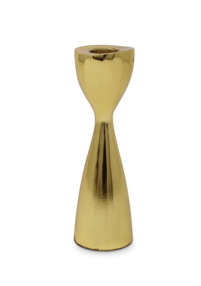 6" Gold Stainless Steel Tabletop Taper Candlestick