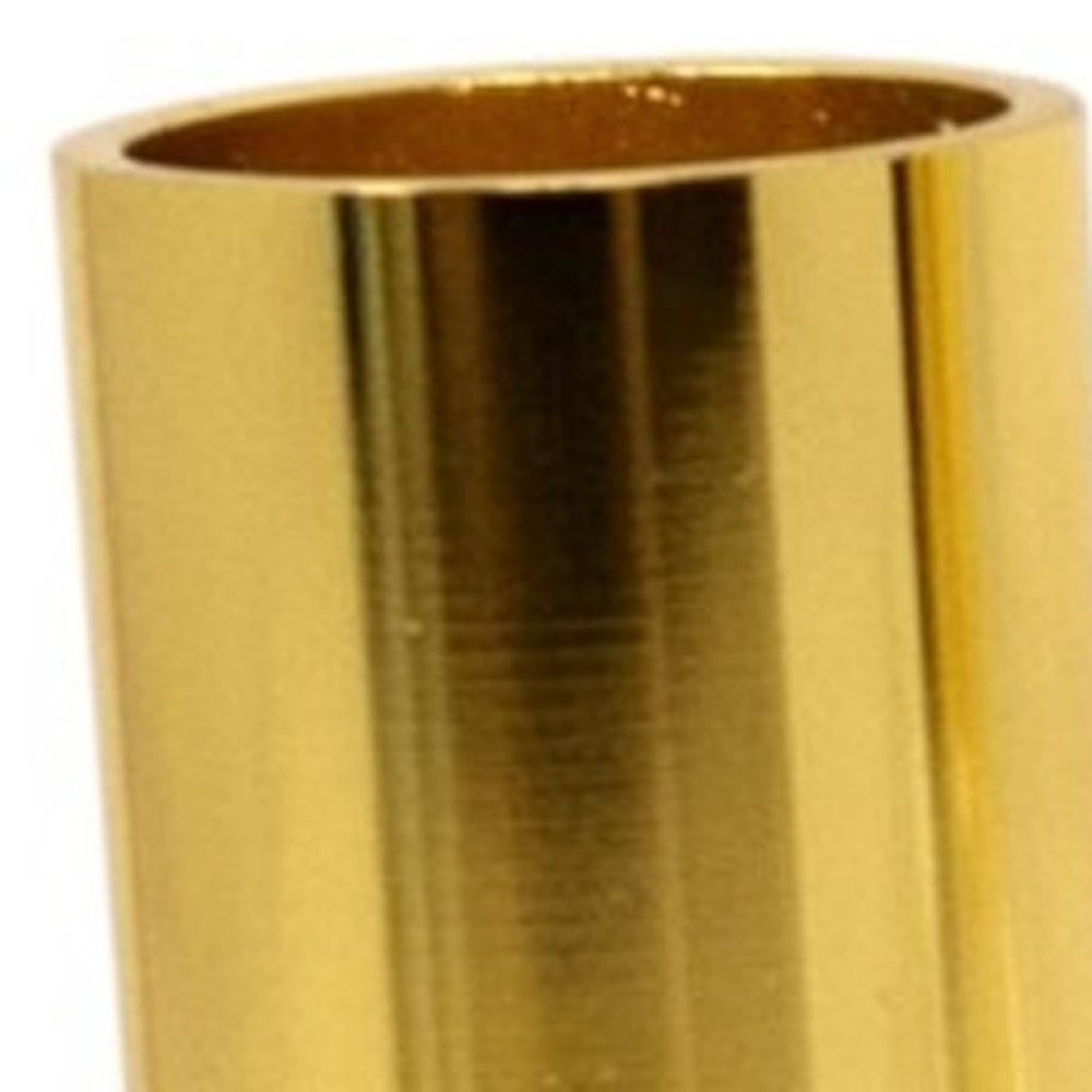 Set of Two Gold Abstract Crystal Tabletop Wedding Taper Candlesticks