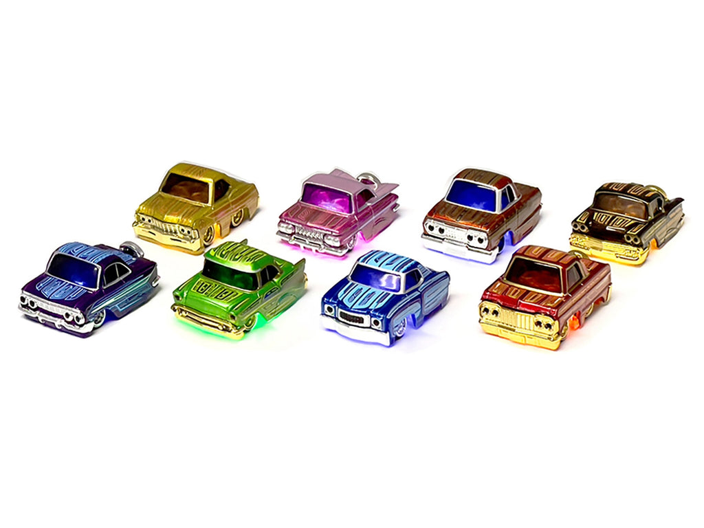 "Lowriders Show Glow" Series 1 Set of 8 Pieces Diecast Model Cars by CarTuned
