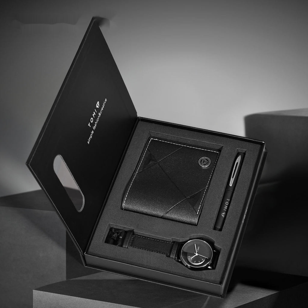 Men's Business Wallet Quartz Watch Set