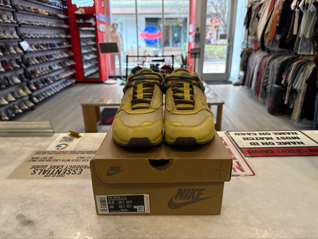 PRE OWNED Nike Air Max 1 Travis Scott Cactus Jack Saturn Gold