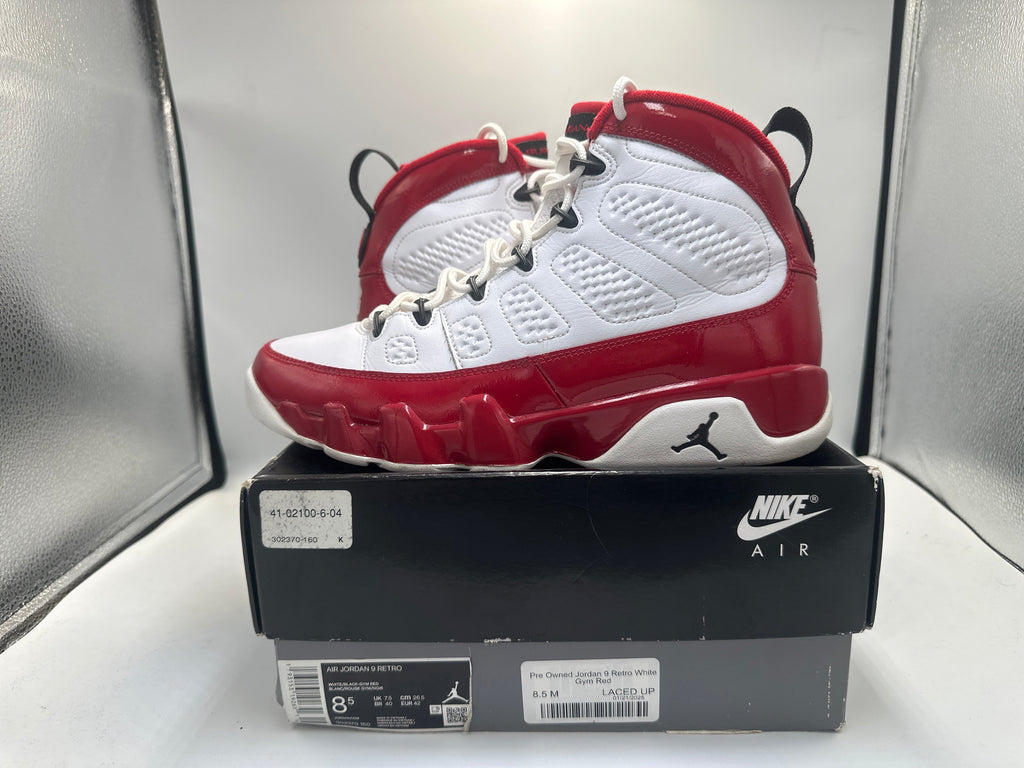 Pre Owned Jordan 9 Retro White Gym Red