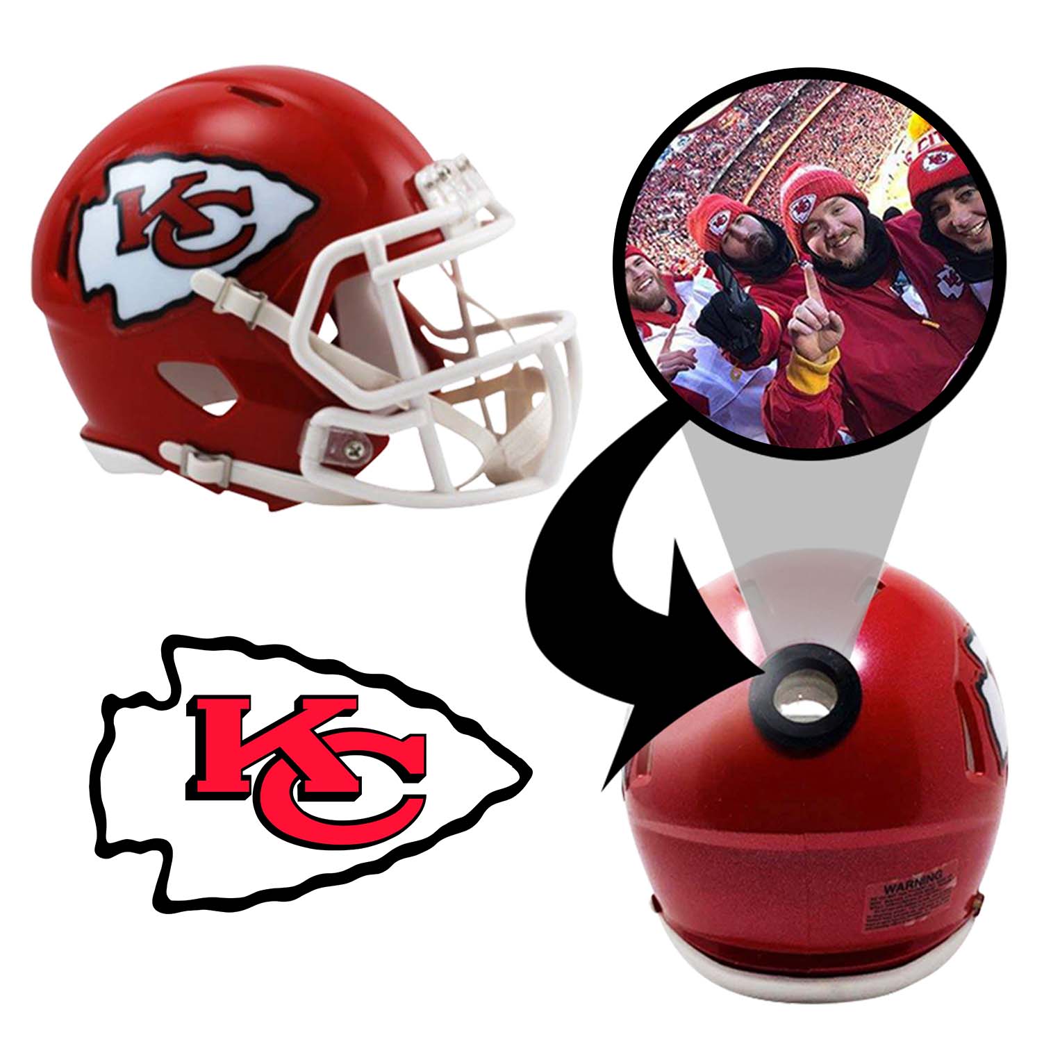 Kansas City Chiefs NFL Mini Helmet - Picture Inside