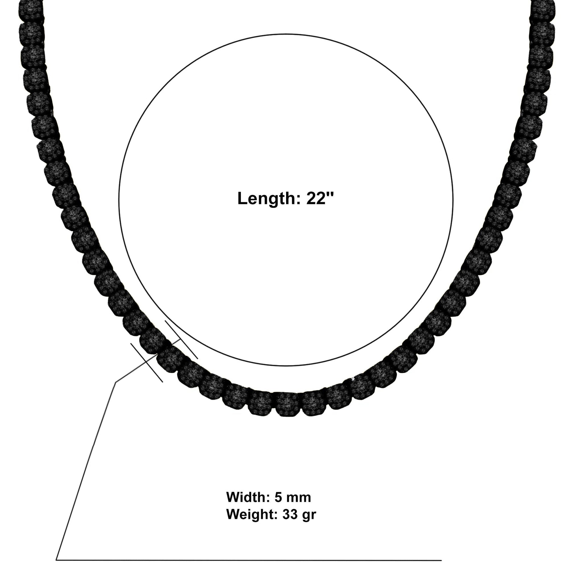 5mm 925 Sterling Silver Square Tennis Chain Necklace