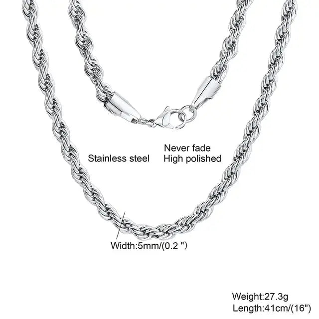5mm Finish Rope Chain – Timeless Style & Elegance
