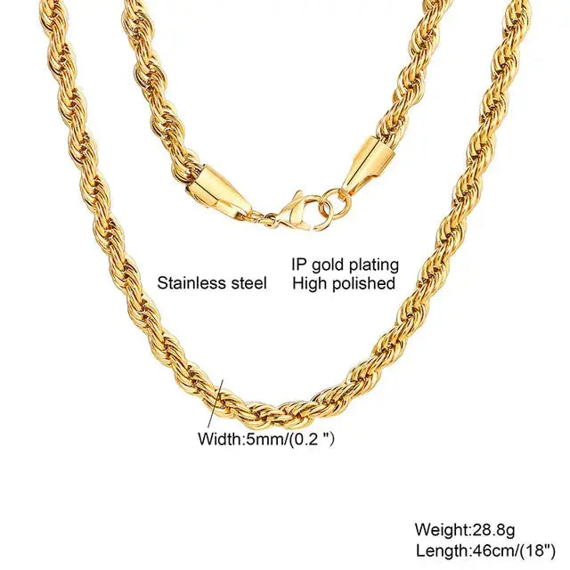 5mm Finish Rope Chain – Timeless Style & Elegance