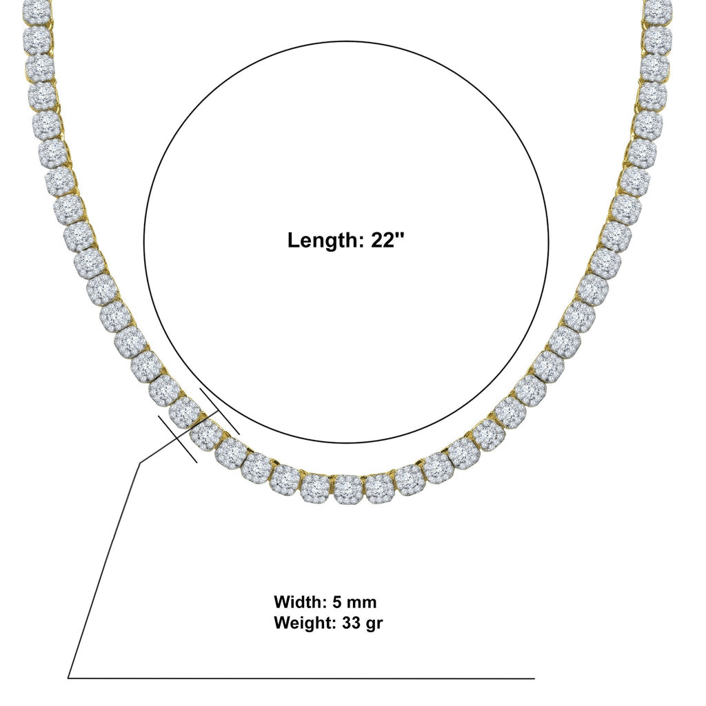 5mm Icecube 925 Silver Square Tennis Chain Iced Out