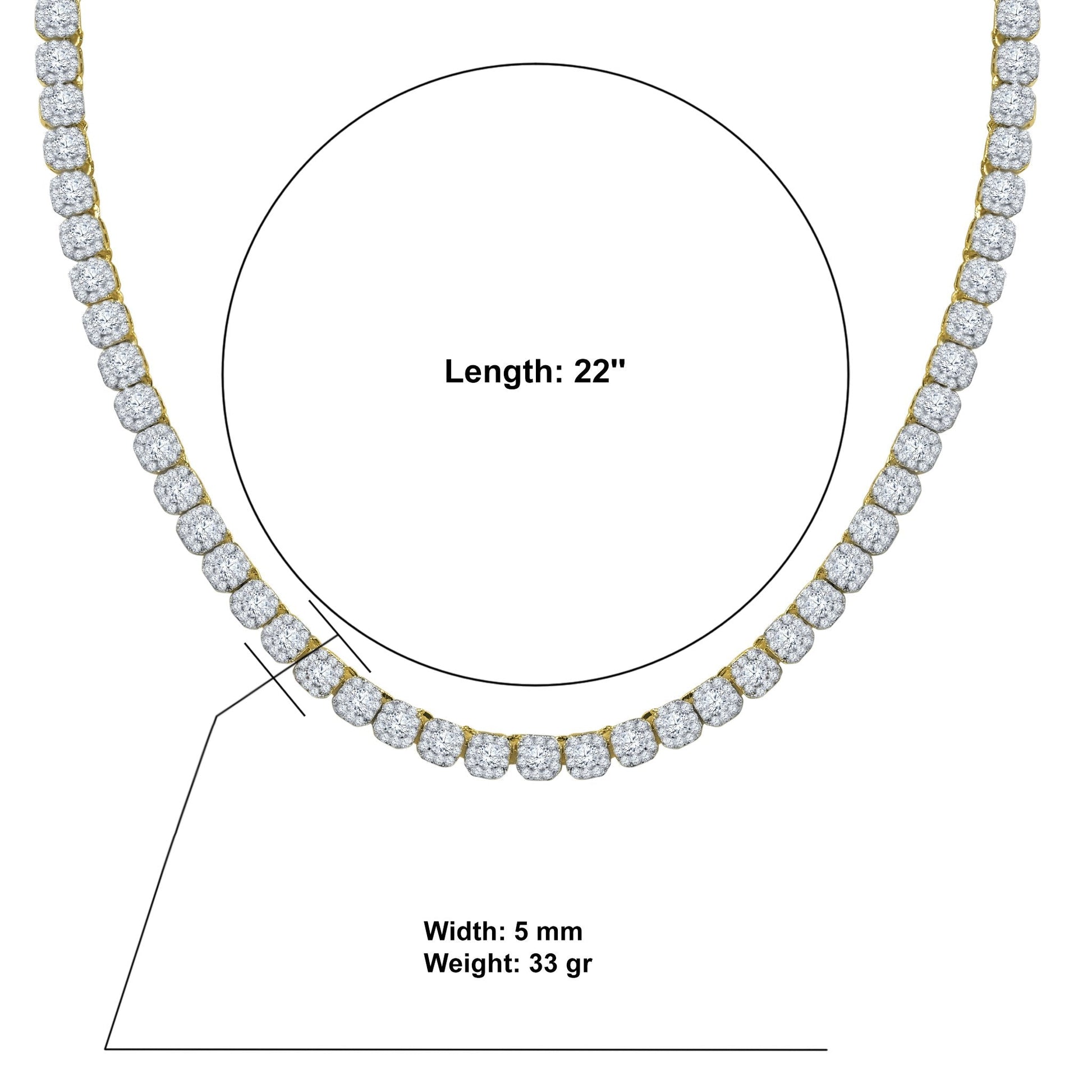 5mm Icecube 925 Silver Square Tennis Chain Iced Out
