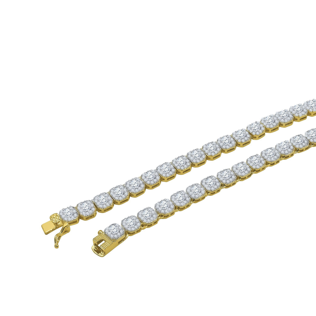 5mm Icecube 925 Silver Square Tennis Chain Iced Out