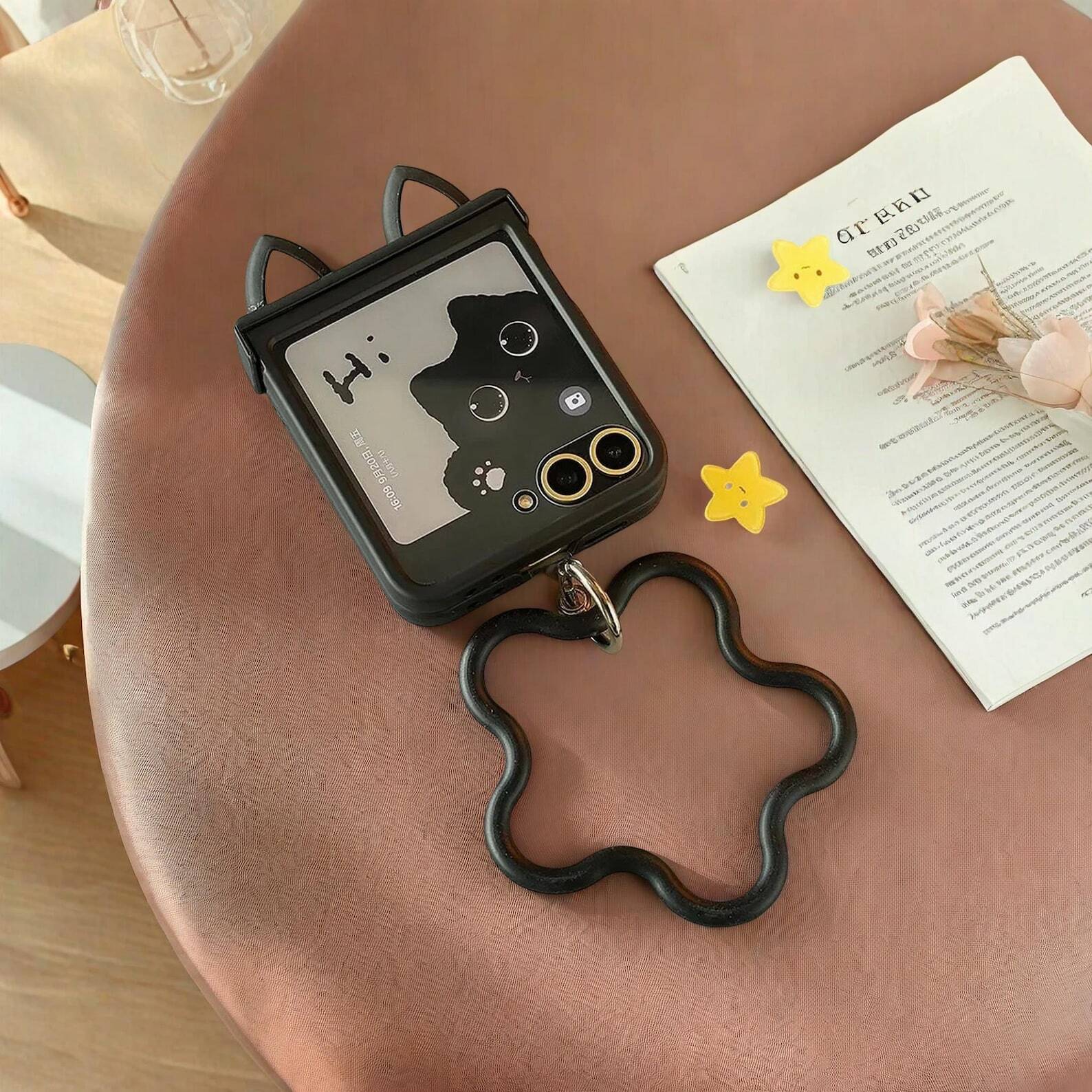 Cute Bracelet Hinge Case for Samsung Galaxy Z Flip 3 4 5 6 | Integrated Film Protective Cover with Wrist Strap