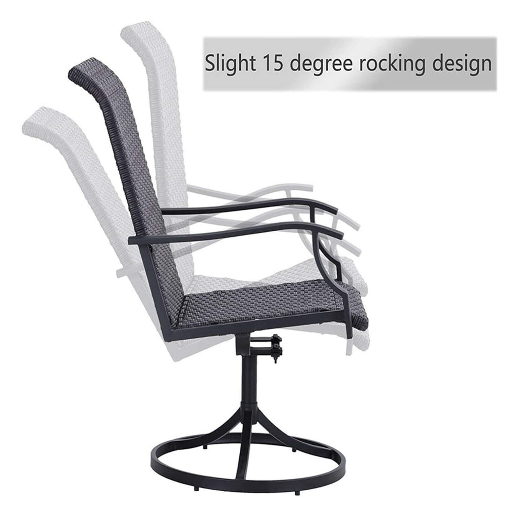 Alora 5-Piece Outdoor Patio Rattan Dining Furniture Set With Swivel Armchairs (91823705)