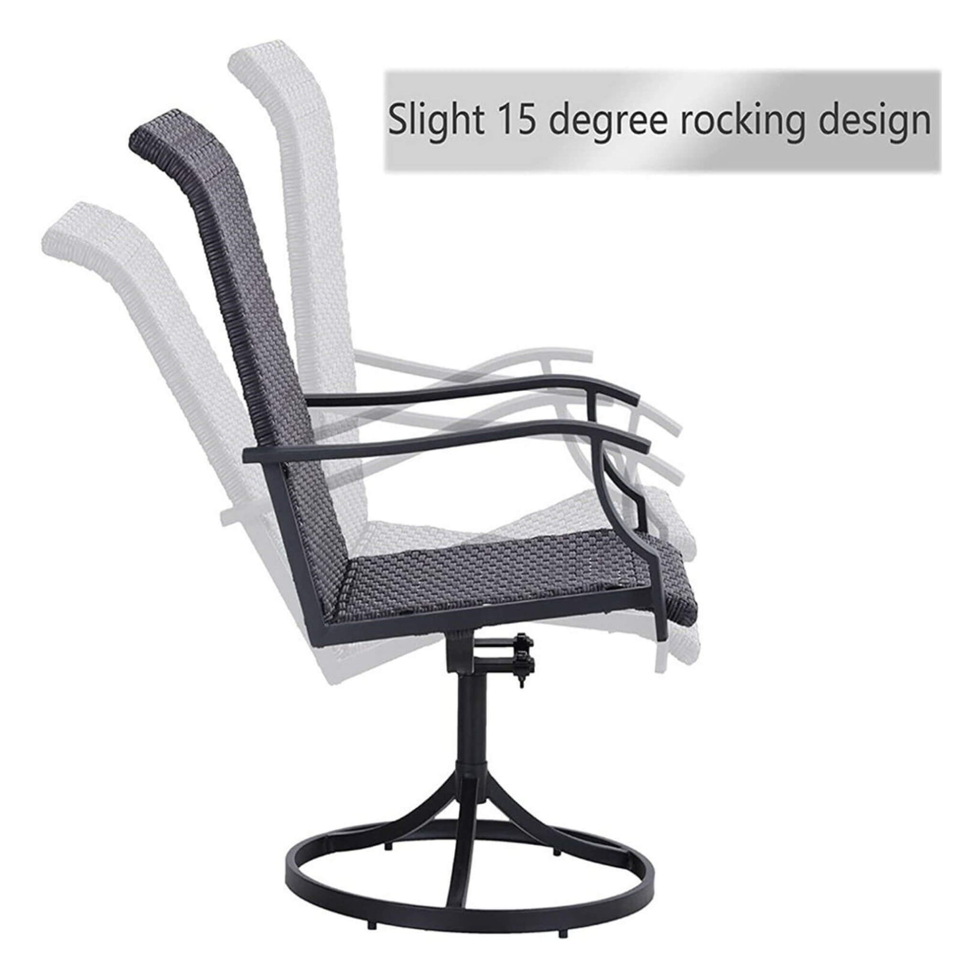 Alora 5-Piece Outdoor Patio Rattan Dining Furniture Set With Swivel Armchairs (91823705)