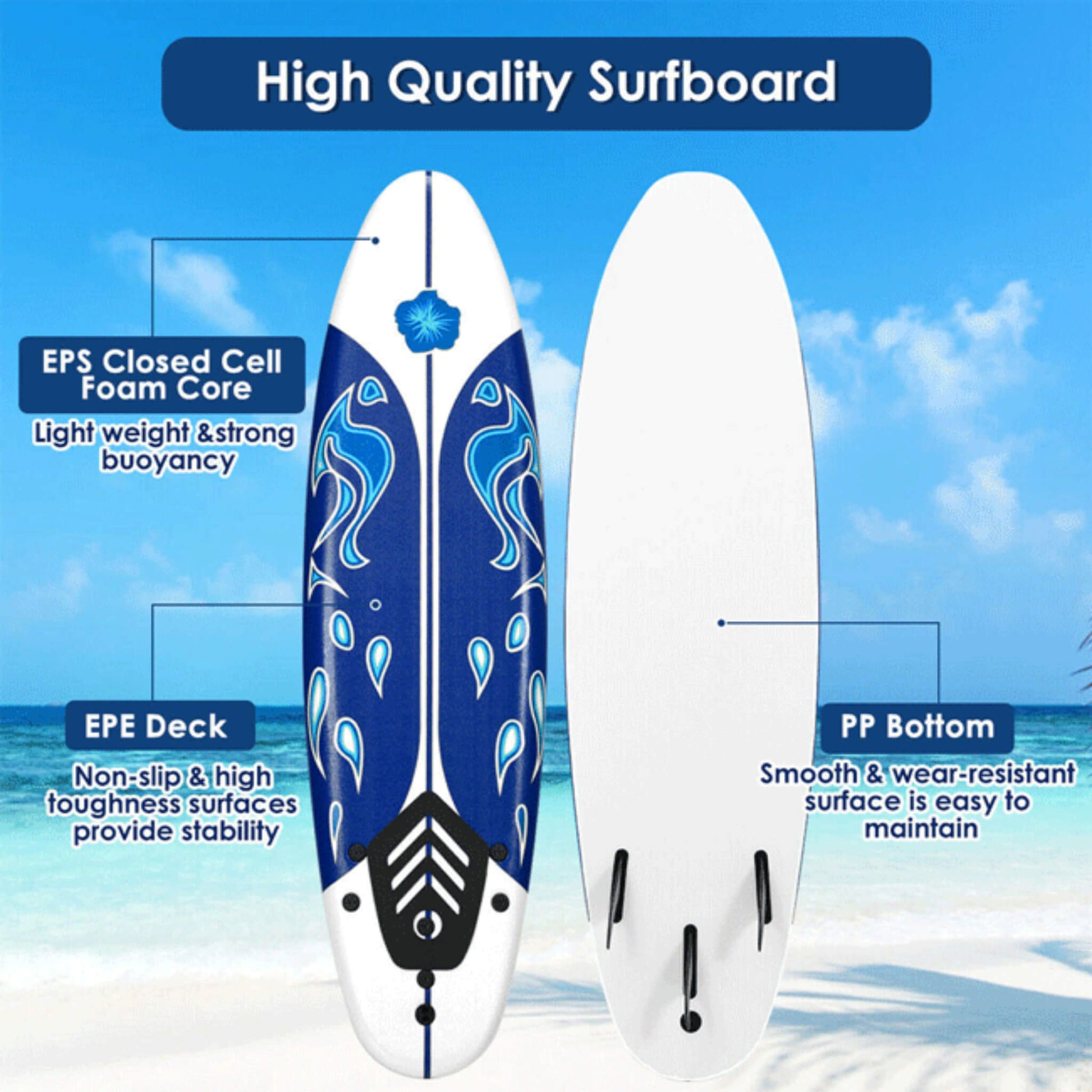 6FT Inflatable Blow Up Stand Up Paddle SUP Surfboard (SAK94461)