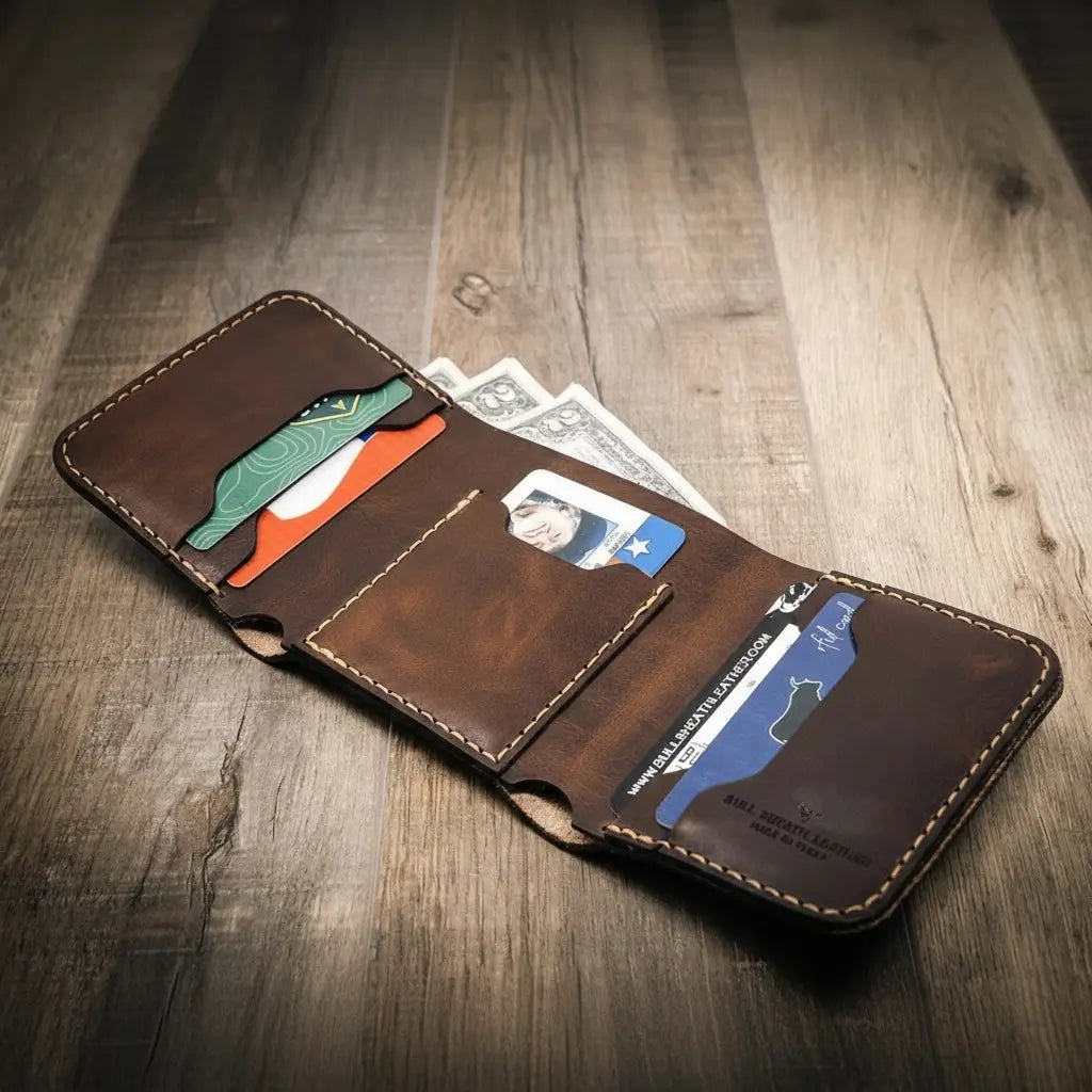 Western Trifold Wallet - Walnut Brown